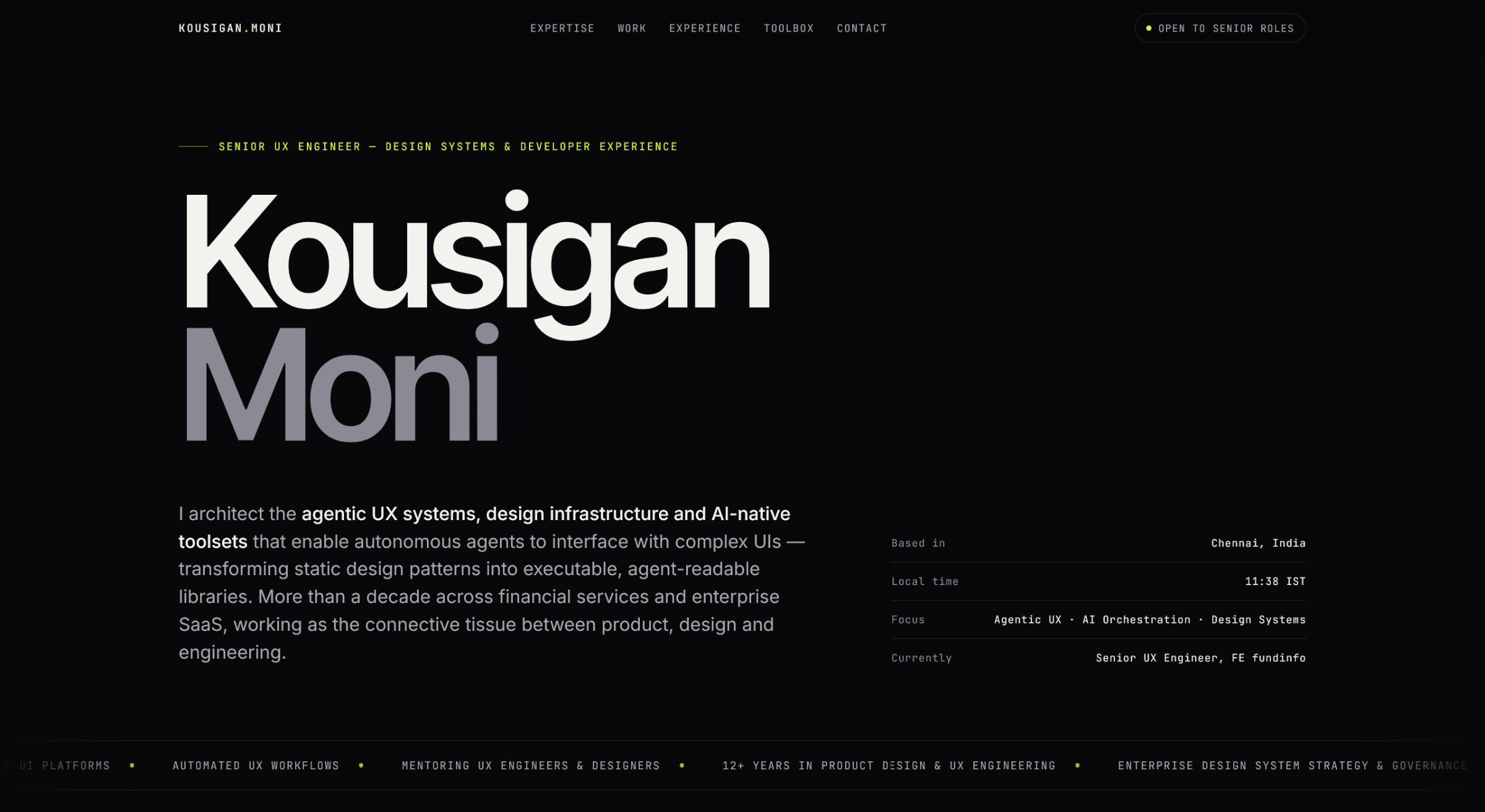 Kousigan Moni — Senior UX Engineer, Design Systems