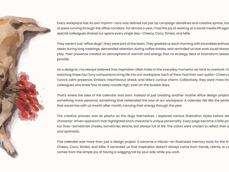 A Year with Cheery, Coco, Simba & Milie – Office Dogs Calendar