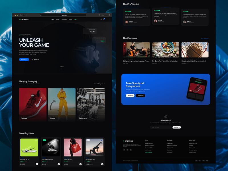 Sports eCommerce UI Design