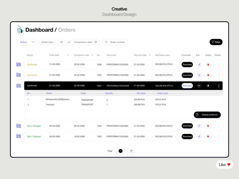 Minimalist SaaS Order Management Dashboard