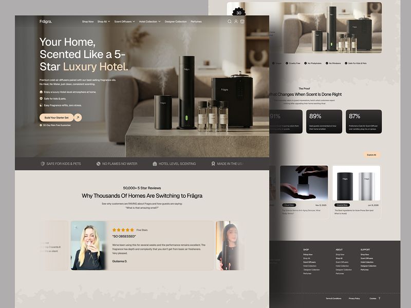 Luxury Fragrance Oil E-commerce Website UI