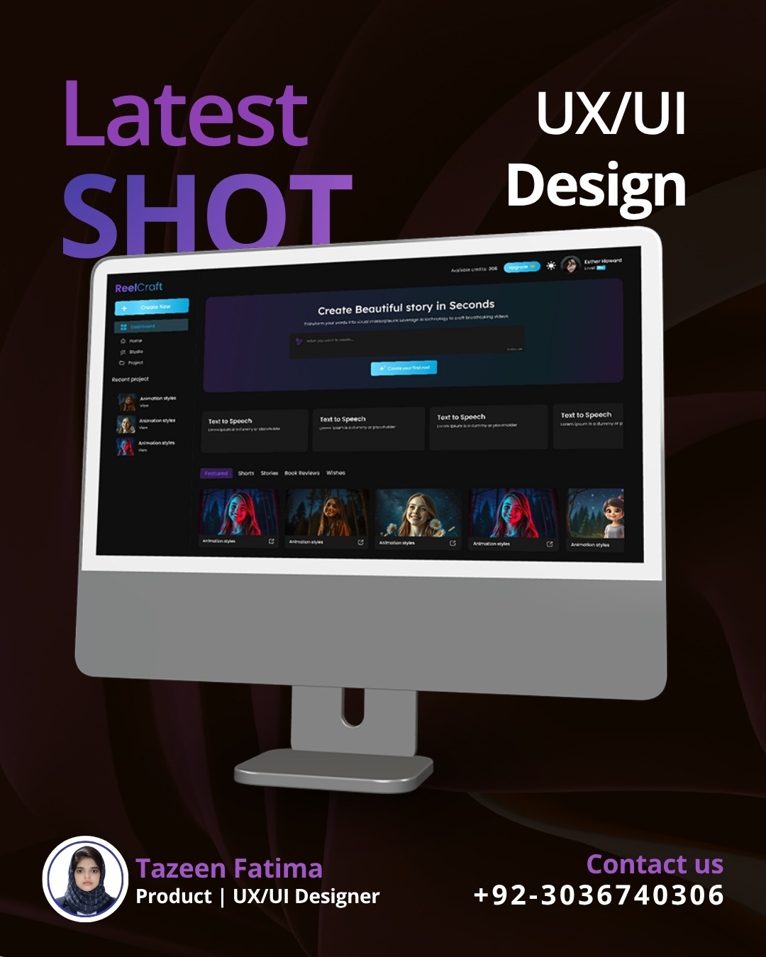 AI Video Creator Dashboard UI Design. Image 0