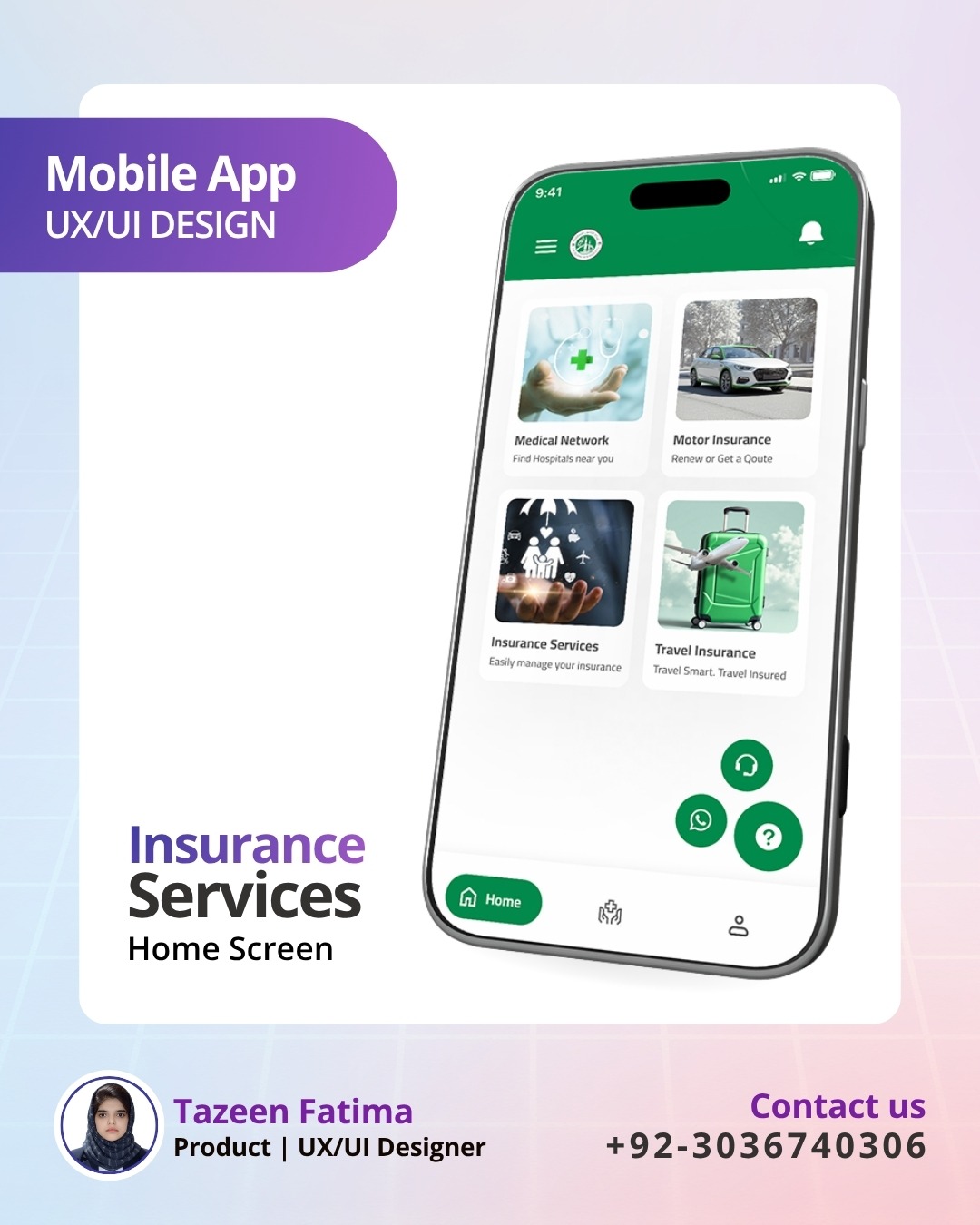Insurance Mobile App UX/UI Design | Modern Insurance Services App Image 0