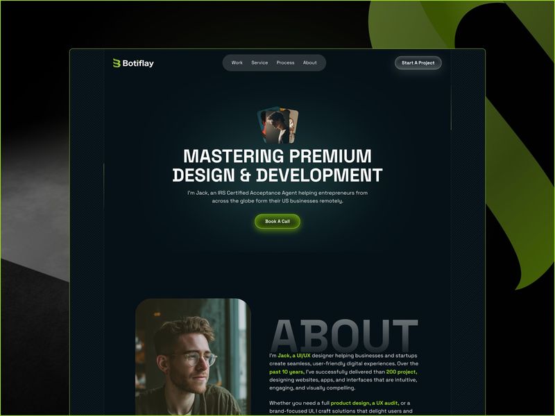 Botiflay: Portfolio Website Template by Pixieno Studio