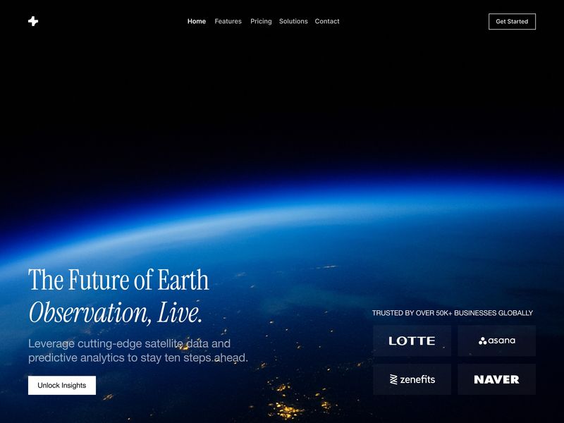 🌍 Earth Observation — Cinematic Hero Section (Figma to Framer)