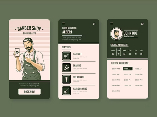 Latest Barber Shop Mobile App Design for Salon Industry on Behance