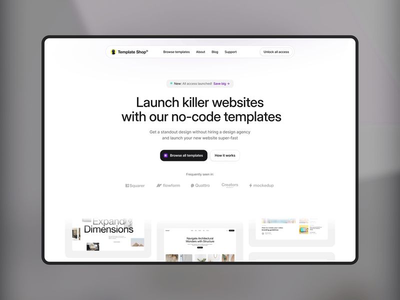 TemplateShop by Darinka - Ecommerce design asset by framer