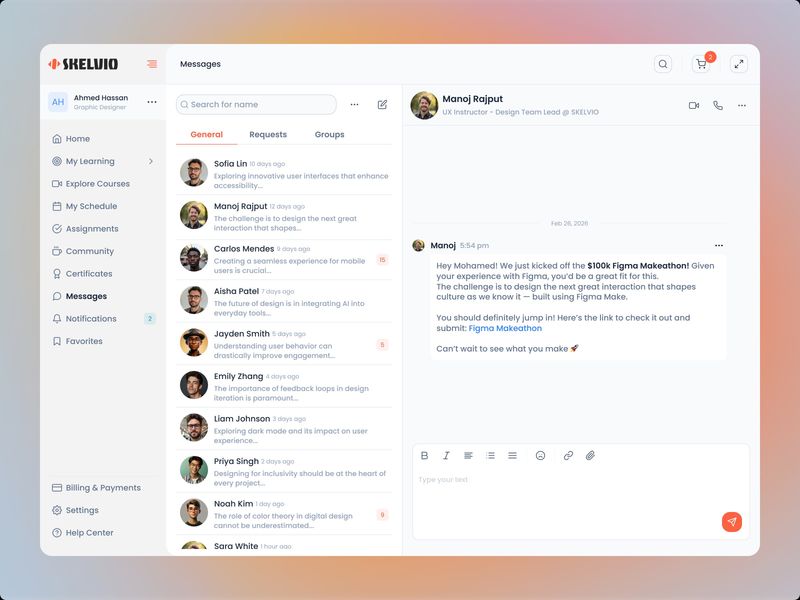 Messaging Experience for Modern LMS