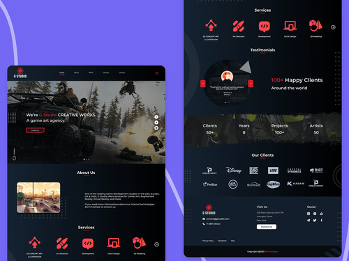 Game Studio Website UI Design | Rish Designs