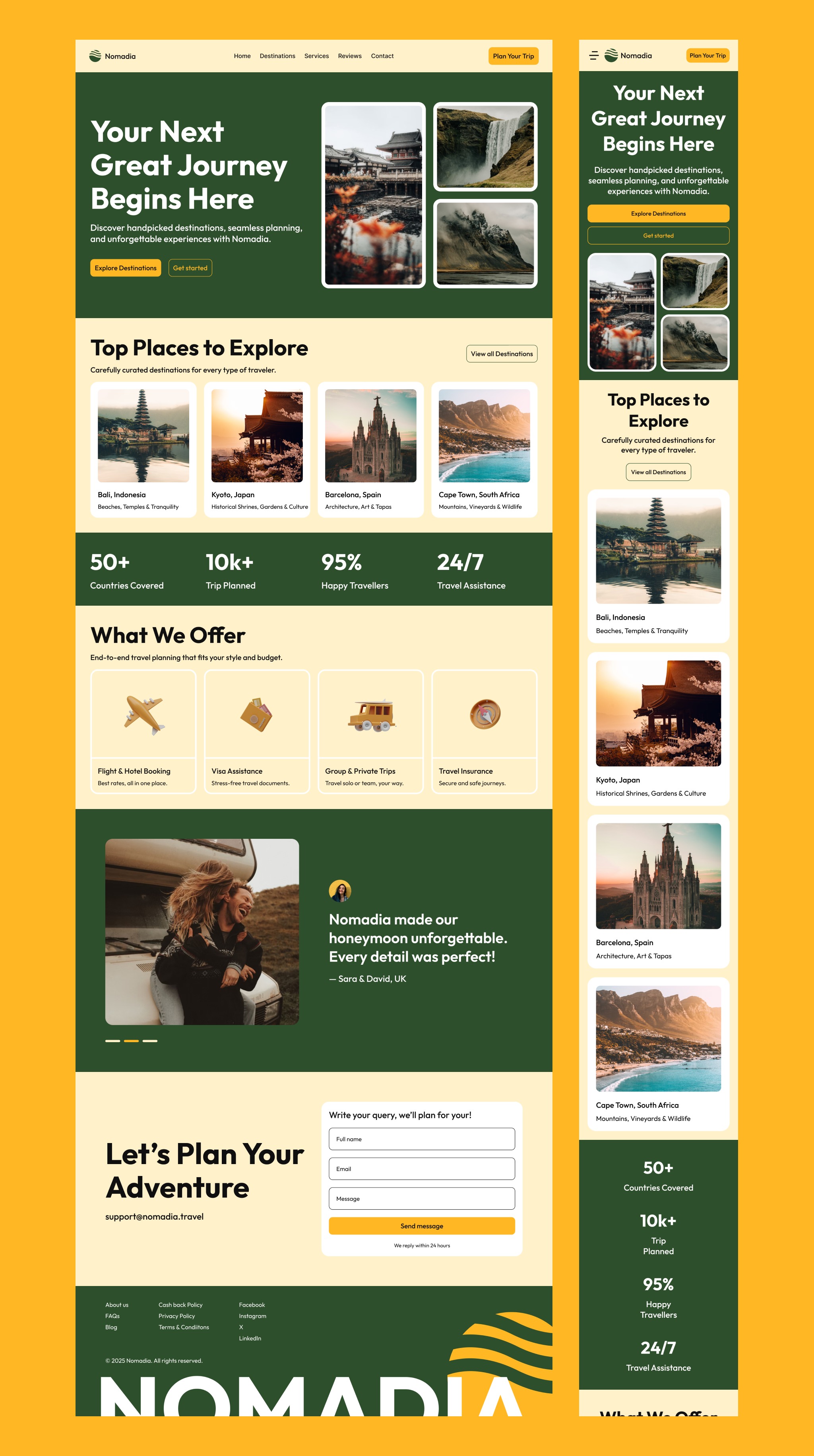 Nomadia đēī¸ â Online Travel Agency Landing Page Image 0