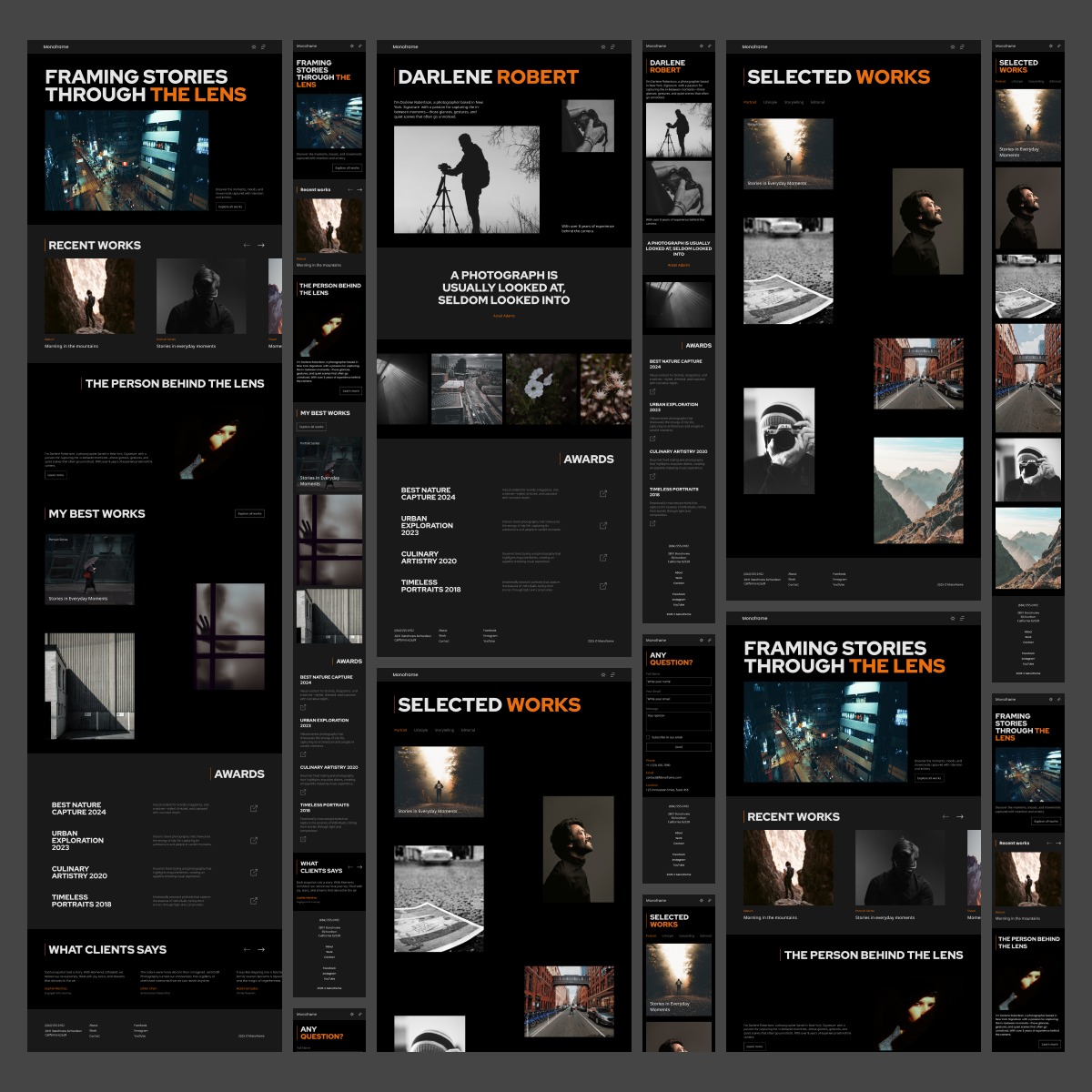 Monoframe - Photography Portfolio Website Framer Template Image 1