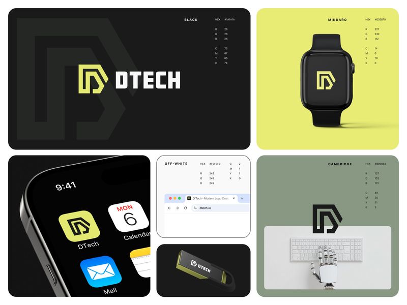 DTECH – Futuristic Tech Logo For Sale