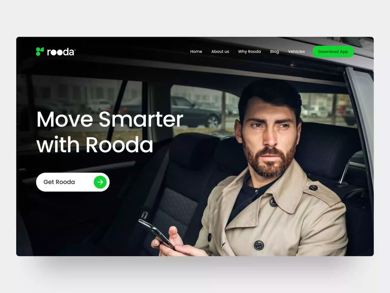 Rooda – Ride Sharing Website UI Animation