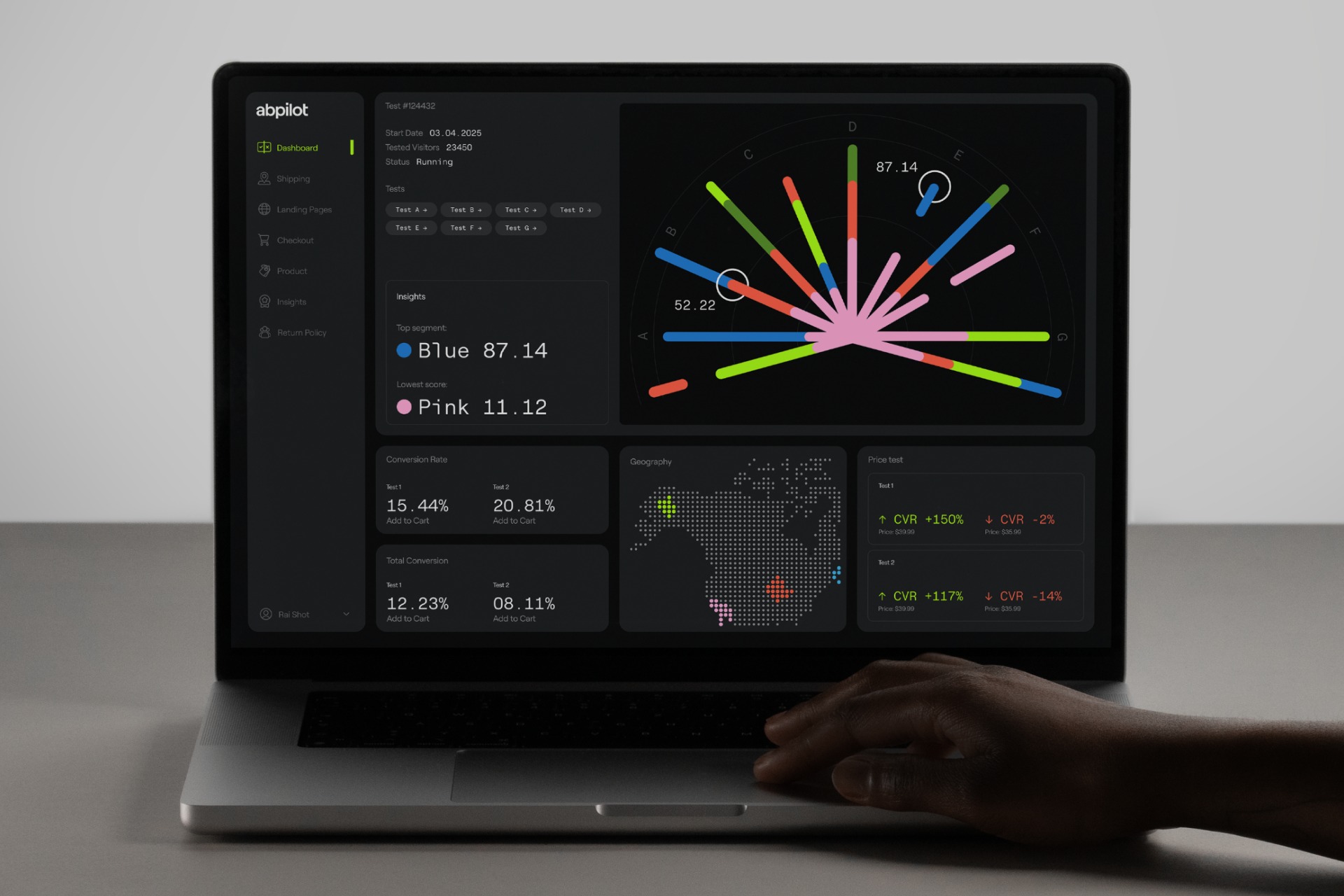Product Design & Brand Identity for ABPilot — Premium A/B Testing Service