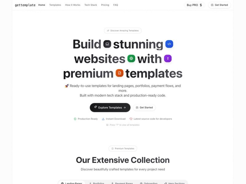gettemplate - React & Next.js Templates