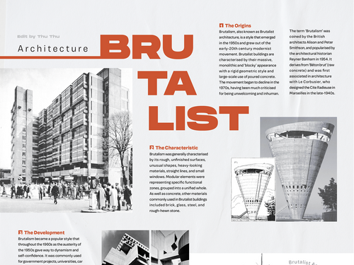 Brutalist Architecture Article Design by Thu Thu
