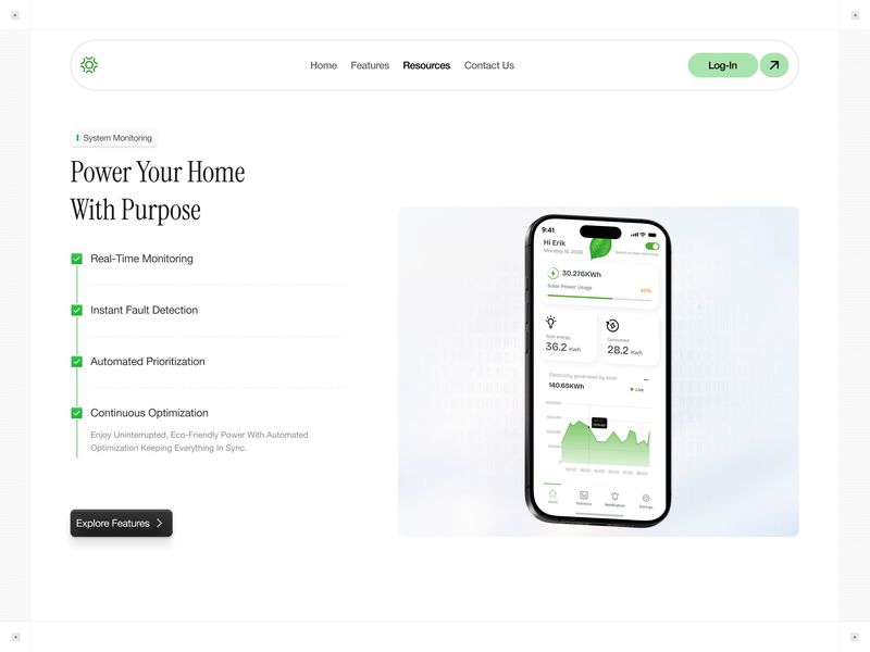 Green Tech Mobile & Web Landing Page ☀️
