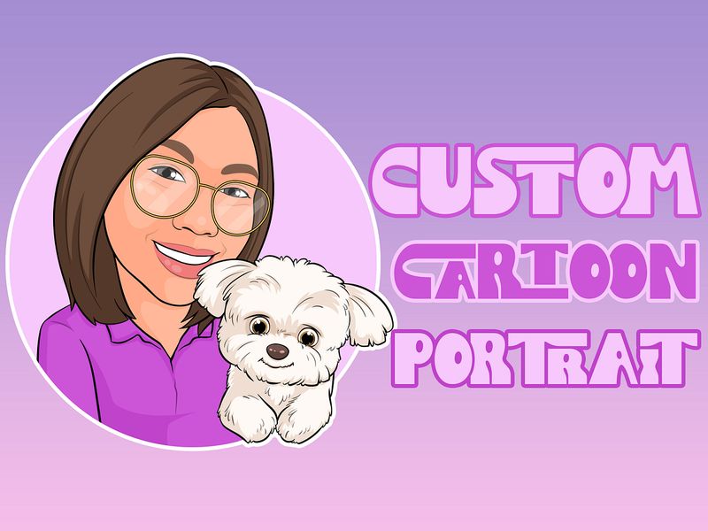 Custom pet cartoon portrait| Cartoon portrait from your image