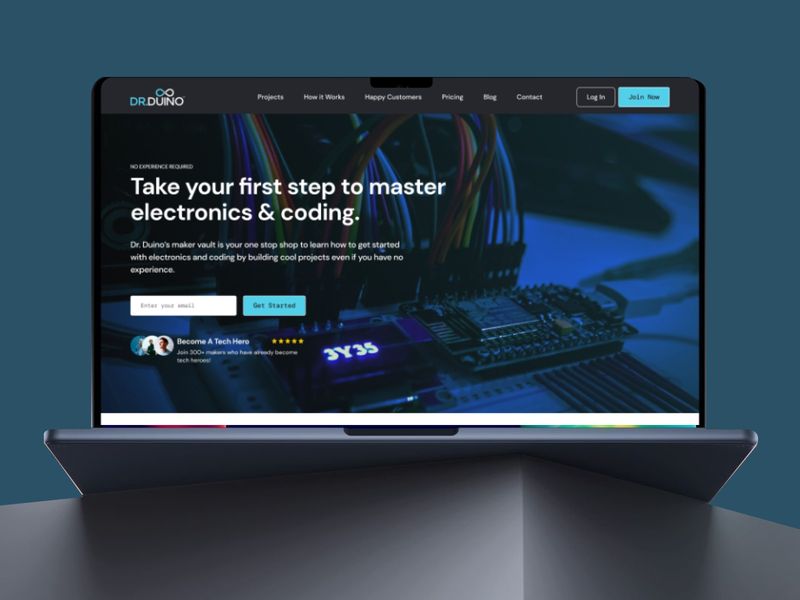 Dr. Duino – Tech EdTech Platform Landing Page UI