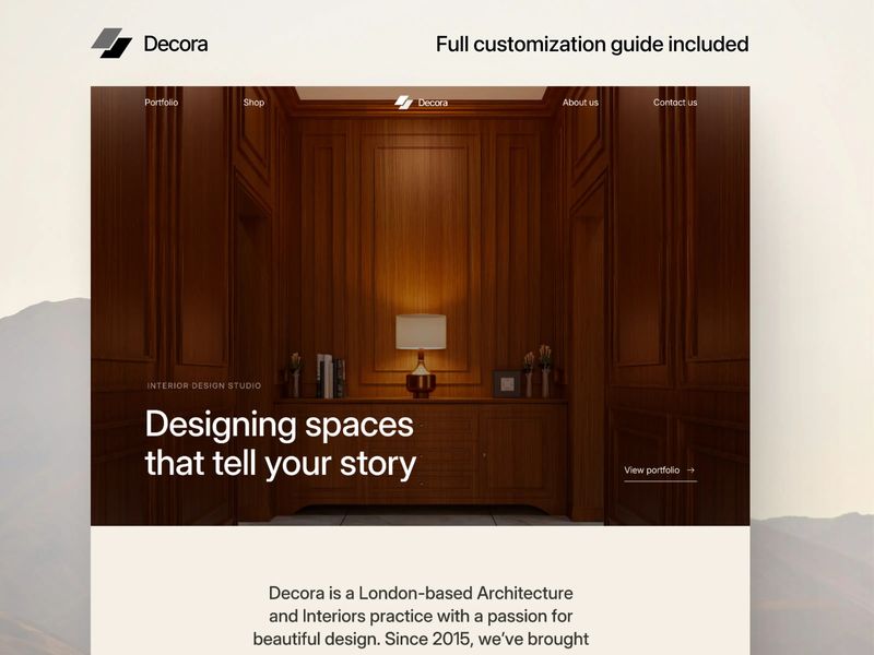 Decora - Interior design template framer