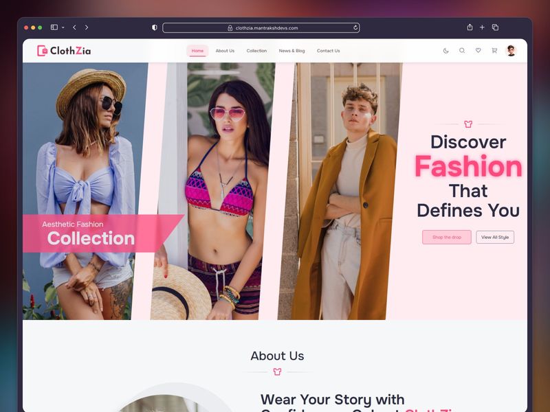 Clothzia — Premium Fashion eCommerce React & Tailwind CSS Template
