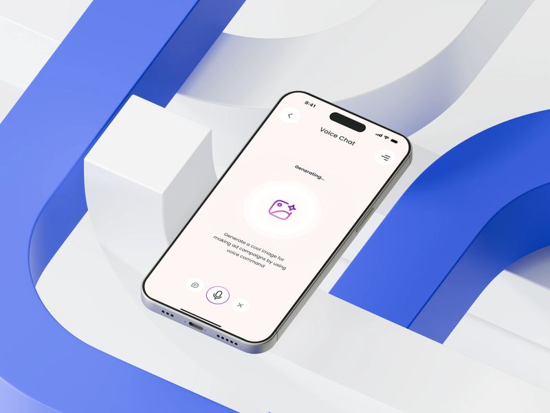 AI Chatbot Mobile App - Voice Chat Screen Design