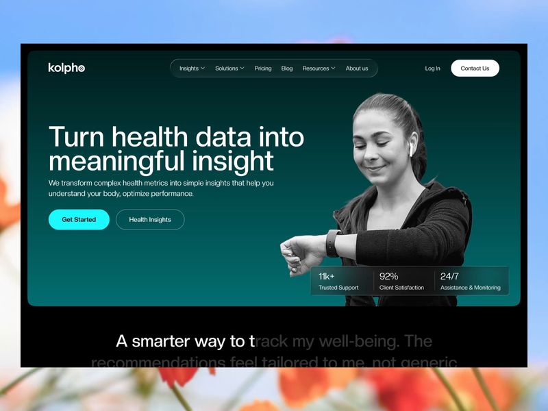 Kolpho Health Analytics Landing Page