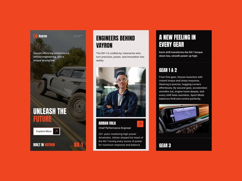 VAYRON — Electric Vehicle Website Template