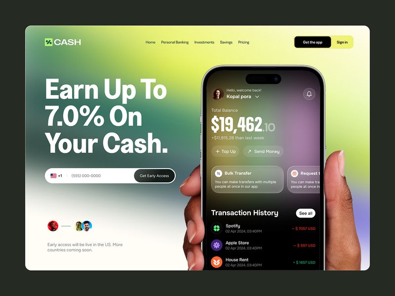Modern Finance App | FinTech Website Design