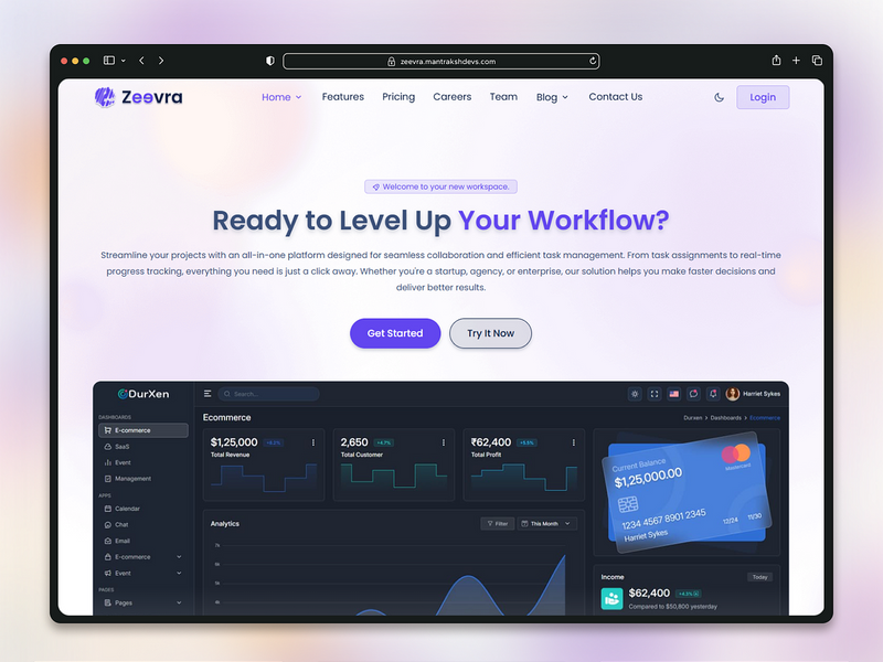 SaaS Landing Page Website UI Design