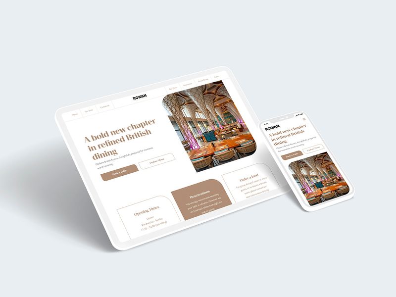 Modern British Restaurant Website UI Design