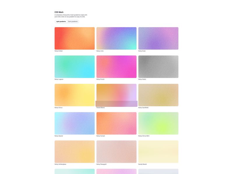 CSS Mesh | Pure CSS mesh gradients