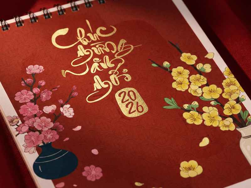 Vietnamese Lunar New Year Desk Calendar 2026