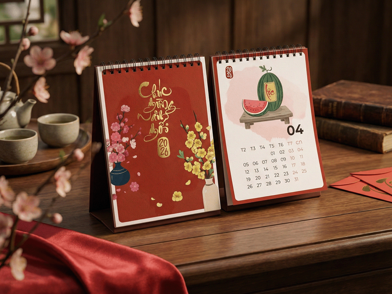 Vietnamese Lunar New Year Desk Calendar 2026