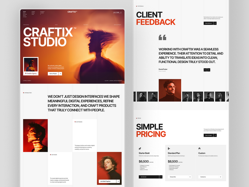 Craftix Studio – Creative Agency Website Design