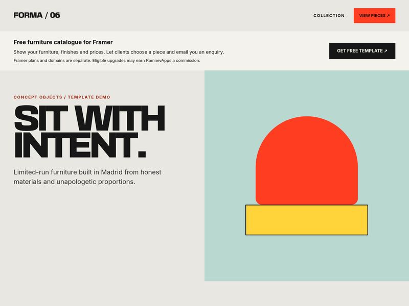 Forma Objects — a catalogue built from simple shapes