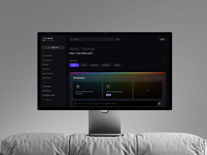 AI Assistant Dashboard Design