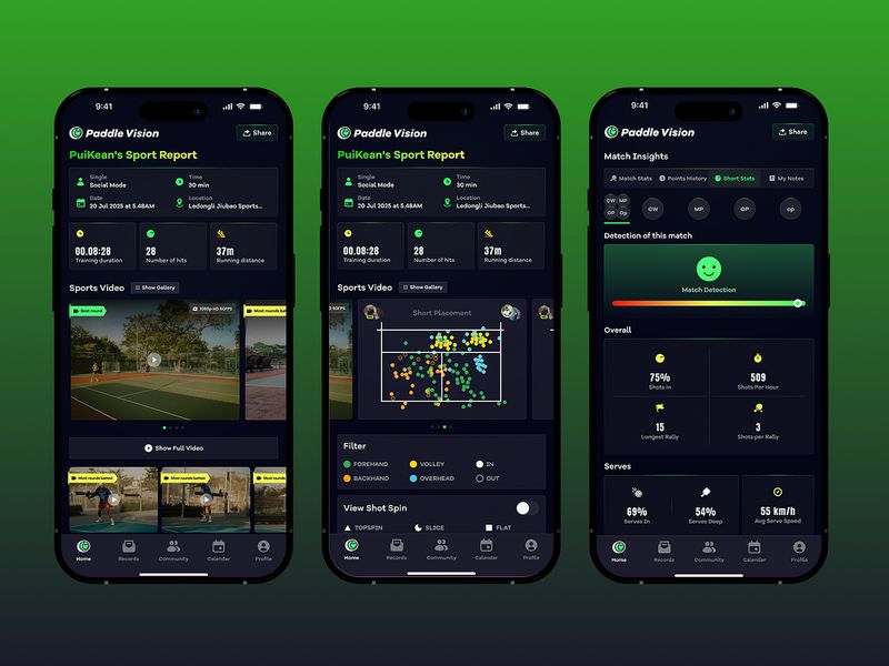 Paddle Vision - Sports Match Analytics App Design