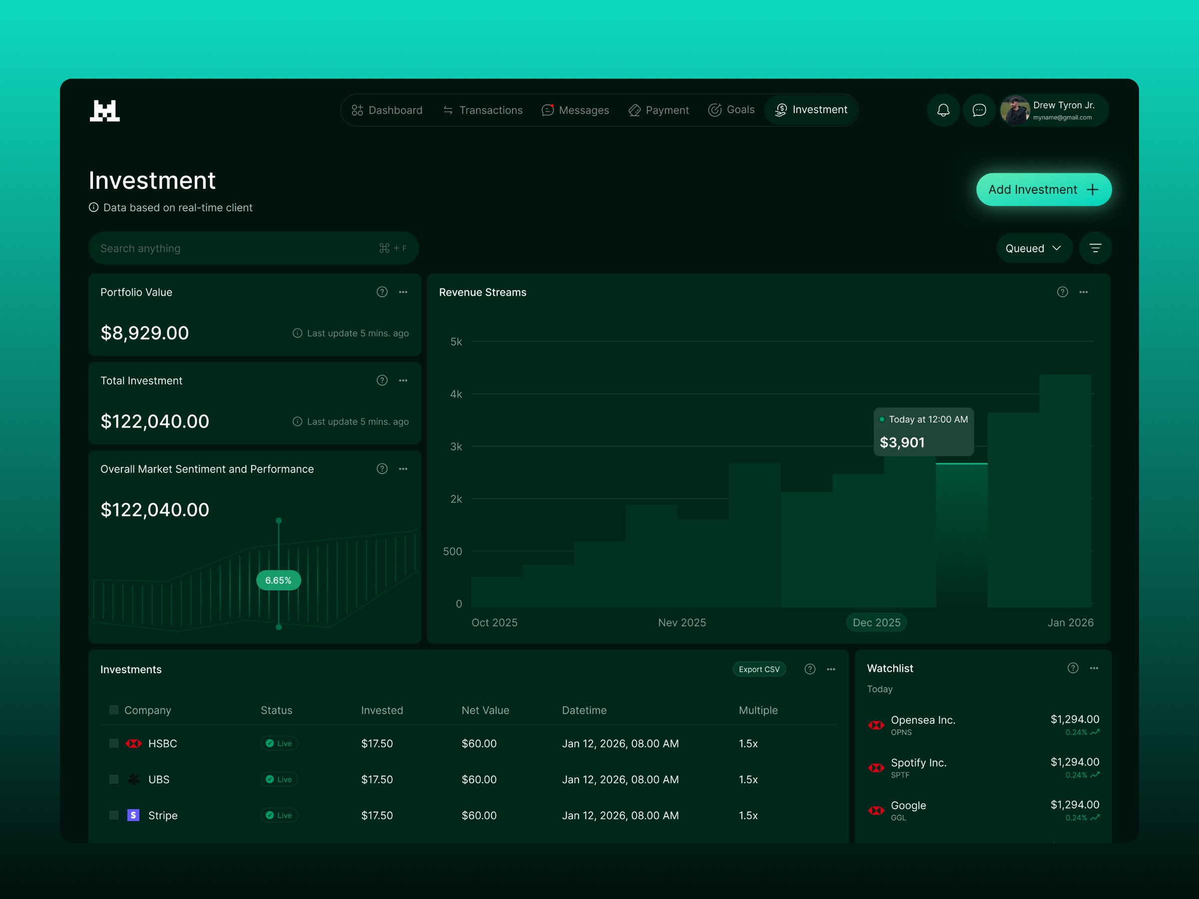 MAT- Investment Portfolio Dashboard Image 0
