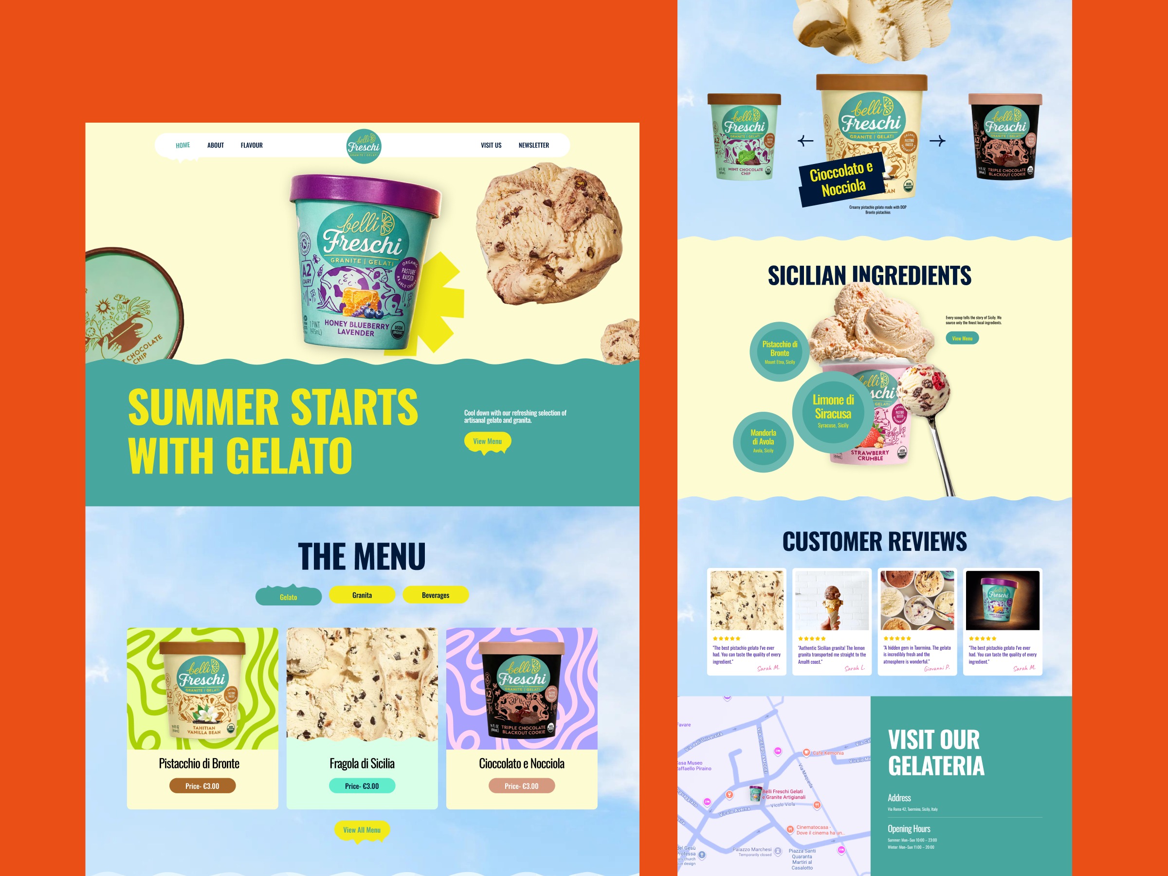 Gelato Website Design — Colorful & Playful Food Brand UI Image 0