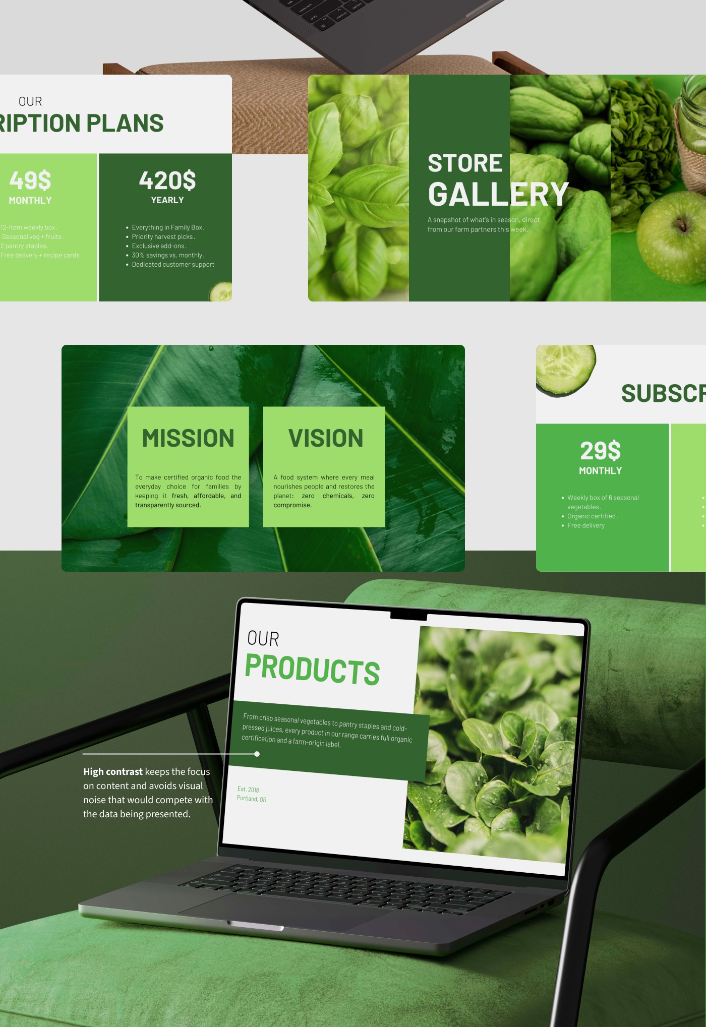 Pitch Deck Presentation Design for Organic Food Brand Image 2