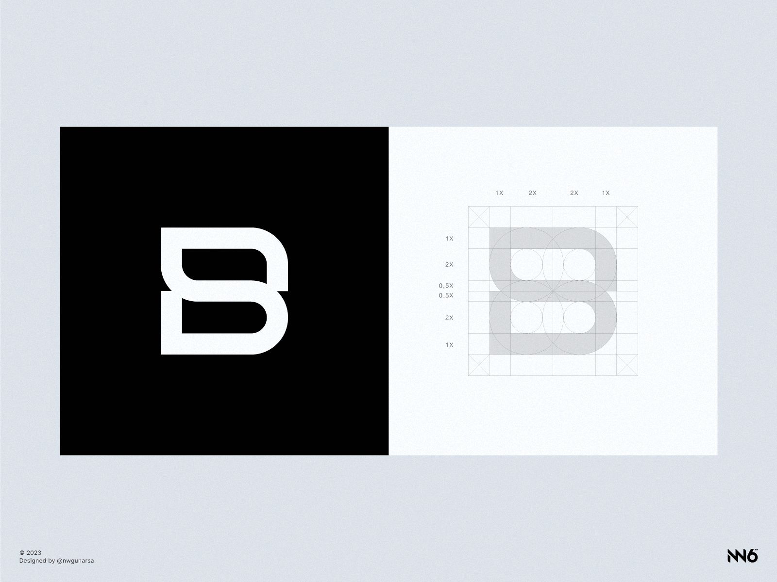 Modern minimal and monogram initial "BS" logo design by N.W. Gunarsa