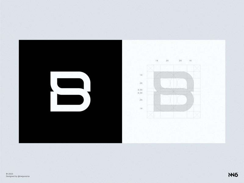 Modern minimal and monogram initial "BS" logo design by N.W. Gunarsa