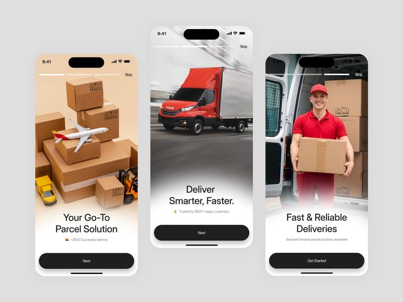 Couriq - Courier Service App Onboarding Screen