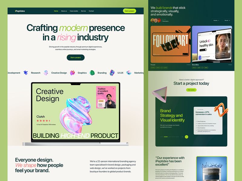 iPeptides — E-commerce Solution Landing Page Concept