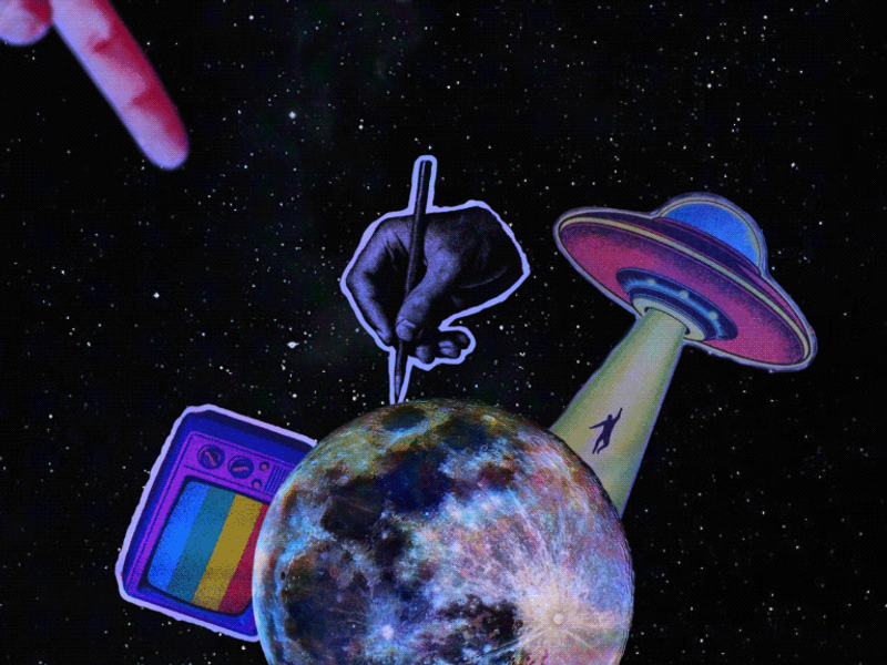 Random Space And Moon Design
