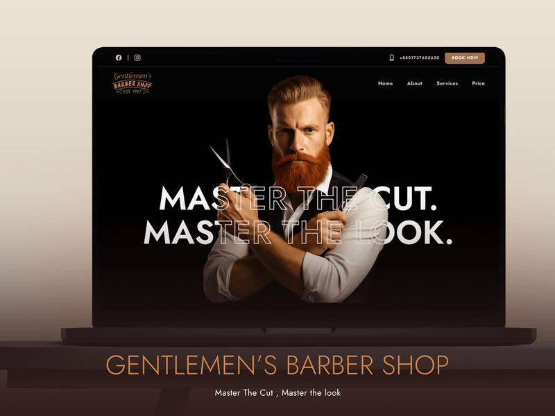 Gentlemen’s Barber Shop —Barber Website UI/UX Design