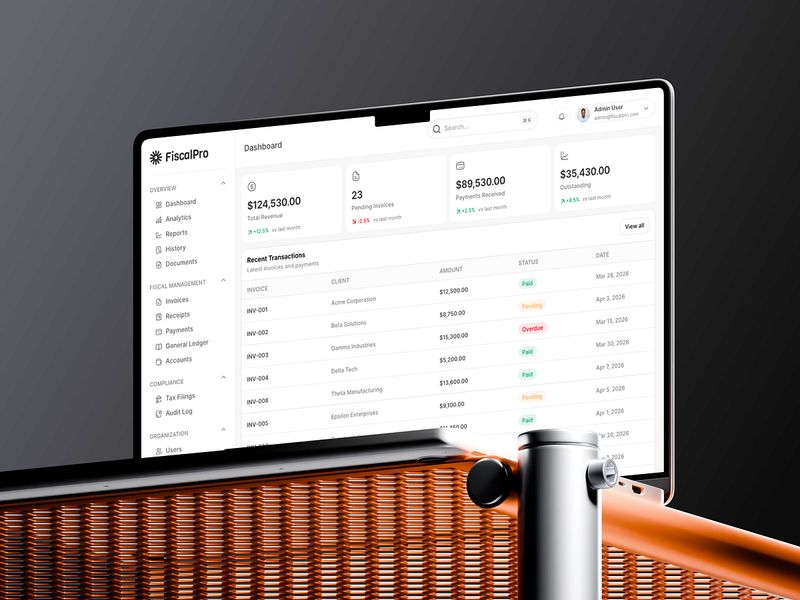 Finance Dashboard UI - SaaS Accounting & Invoice System