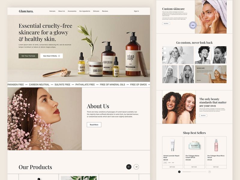 Beauty Product landing page