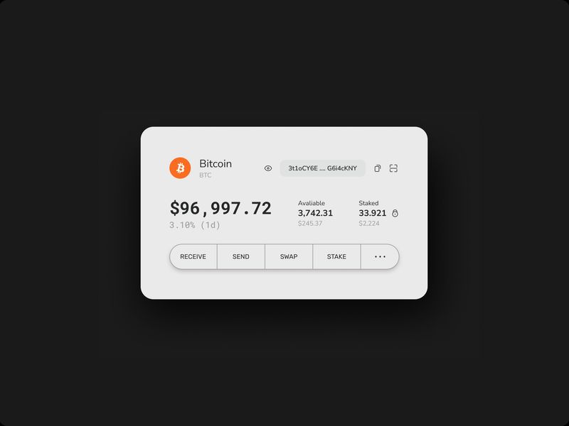 Crypto wallet asset card